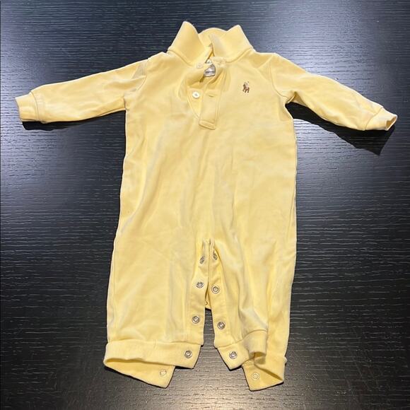 Ralph Lauren Yellow Kids Collared One Piece